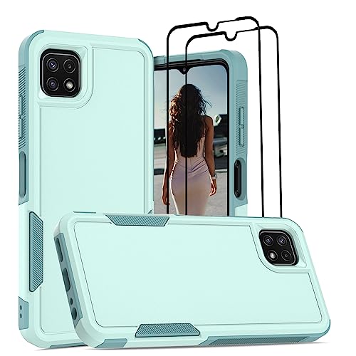 Coque Samsung A22 5G antichoc double couche protection robuste turquoise Jeylly