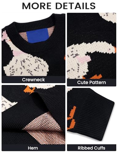 Image of Arssm Mens Oversized Dinosaur Sweater Knit Crewneck Vintage Tops
