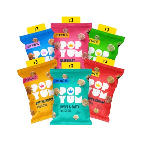 POPYUM Popcorn Variety Box 18-Pack of 23g Bags | Vegan & Gluten-Free Snacks