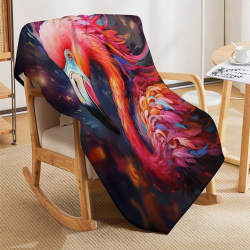 Couverture polaire flamant rose plaid doux idée cadeau enfant