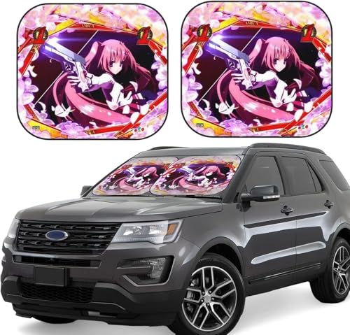 緋弾のアリアaa (2) 車用サンシェード サンバイザー 日よけ 紫外線対策 カーサンシェード 四季兼用 車用品 折畳み 便利 遮光 断熱 吸盤4個付