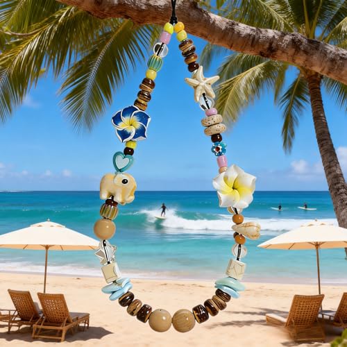 Image of Cute Beaded Camera Wrist Strap for Phone, Digital Camera Charm Lanyard, Pearl Beaded Chain for Bag Keychain Gift