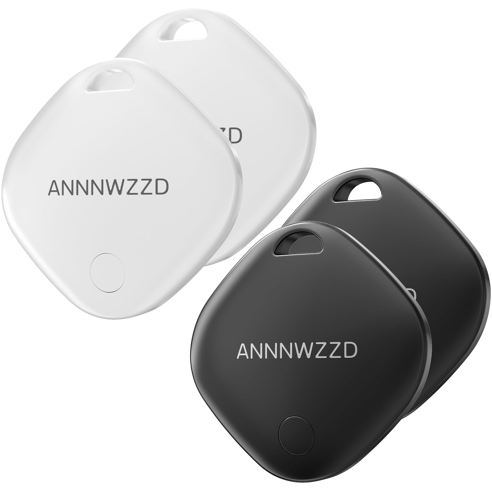 ANNNWZZD Tag 4 Pack Item Finders with Apple Find My APP (iOS Only) Help You Track Your Keys, Wallet, Luggage, Backpack, Super Lightweight [Apple MFi