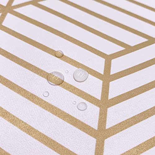 Yifely Golden Stripes Drawer Liner Self-Adhesive Shelf Covering Paper Waterproof Protect Furniture Countertop Surface 17.7 Inch By 9.8 Fee #TOP1