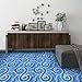 IVN 10PCS 12x12 Inch Blue Swirl Mosaic Pattern Design Detachable Self Adhesive PVC Vinyl Floor Stickers Peel and Stick Floor Tiles Ideal for Living Rooms Kitchens and Bathrooms DIY Flooring