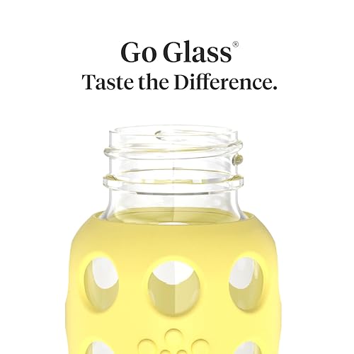 Miniatura 3 de Lifefactory Biberón de vidrio con pezón etapa 1 y funda protectora de silicona banana 4 onzas