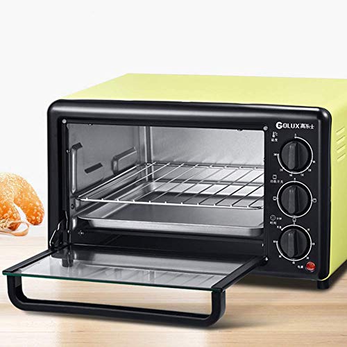 Elektrischer Ofen, kleiner Multifunktions-Toaster, Edelstahlrohrheizung, 1200 W Leistung, 19L / Gelb
