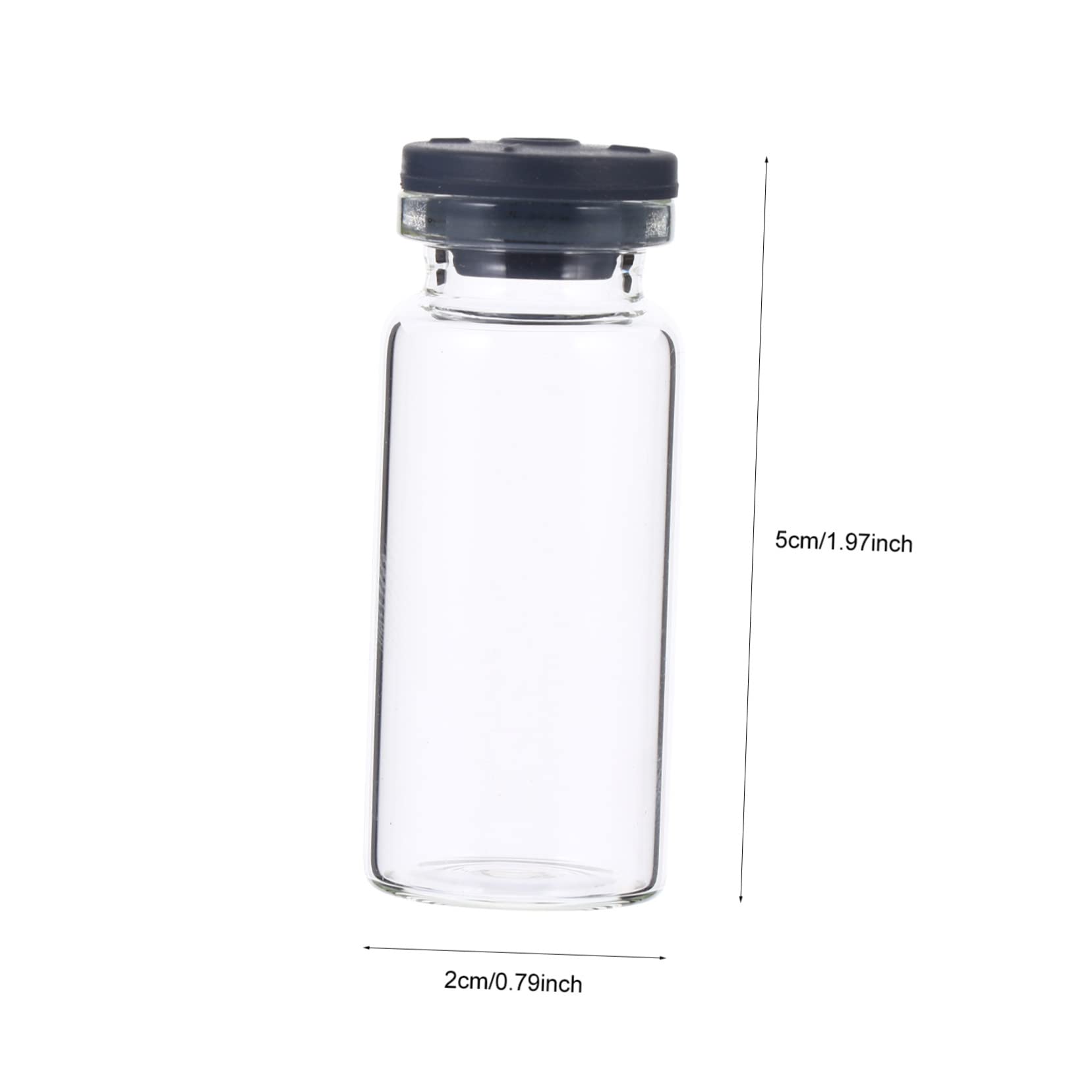 NAMOARLY 10ml Science Vial Bottles High-Resistant Glass Bottles with Caps Flat Bottom for Lab Essential Oils Samples