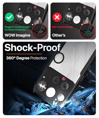Image of WOW IMAGINE Shock Proof Clear Protective Back Case for Nothing Phone 3 - AirEDGE Technology | 360 Degree Camera Protection | Transparent Hybrid Back Case Mobile Cover - Black