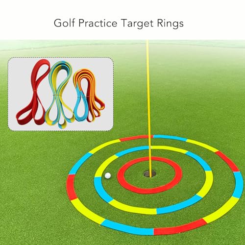Golf Target Circle, Golf Target Ring, Golf Practice Target Rings, Backyard Golf Practice Equipment for Golf Chipping Practice, Golf Putting Practice, Putting Cup (Yellow Blue Medium Circle 90cm)