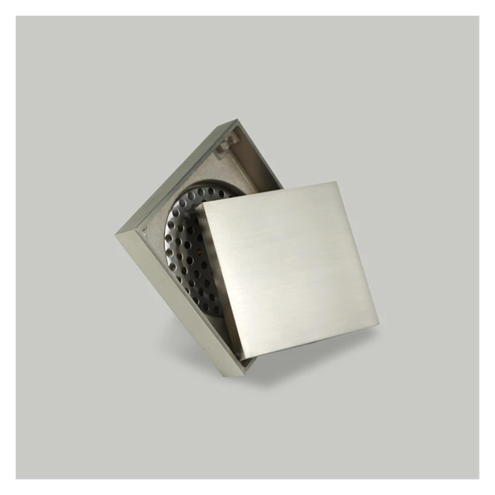 Scarico Doccia Brass 10CMX10CM Shower Floor Drain Bathroom Concealed Floor Drain Tile Insert Square Floor Trash Grate(Rose Gold)