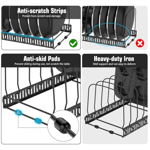 image for Housolution Cutting Board Organizer Rack, Expandable Baking Tray and C