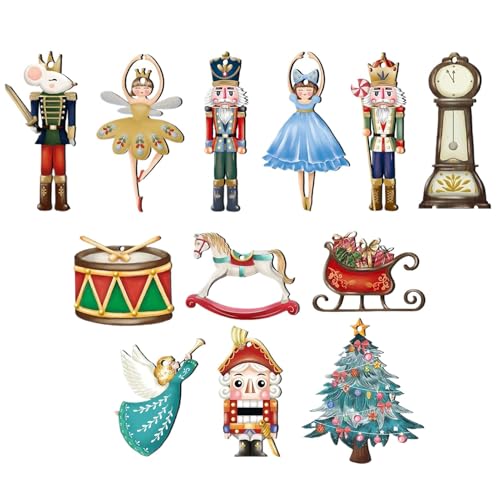 La Mejor Recopilación de Decoración de temporada para comprar online. 47 Adornos de cascanueces para árbol de Navidad, decoraciones para árboles de Navidad con tema de cascanueces,12X Adornos de Figuras de Madera | Decoración navideña, adorno...