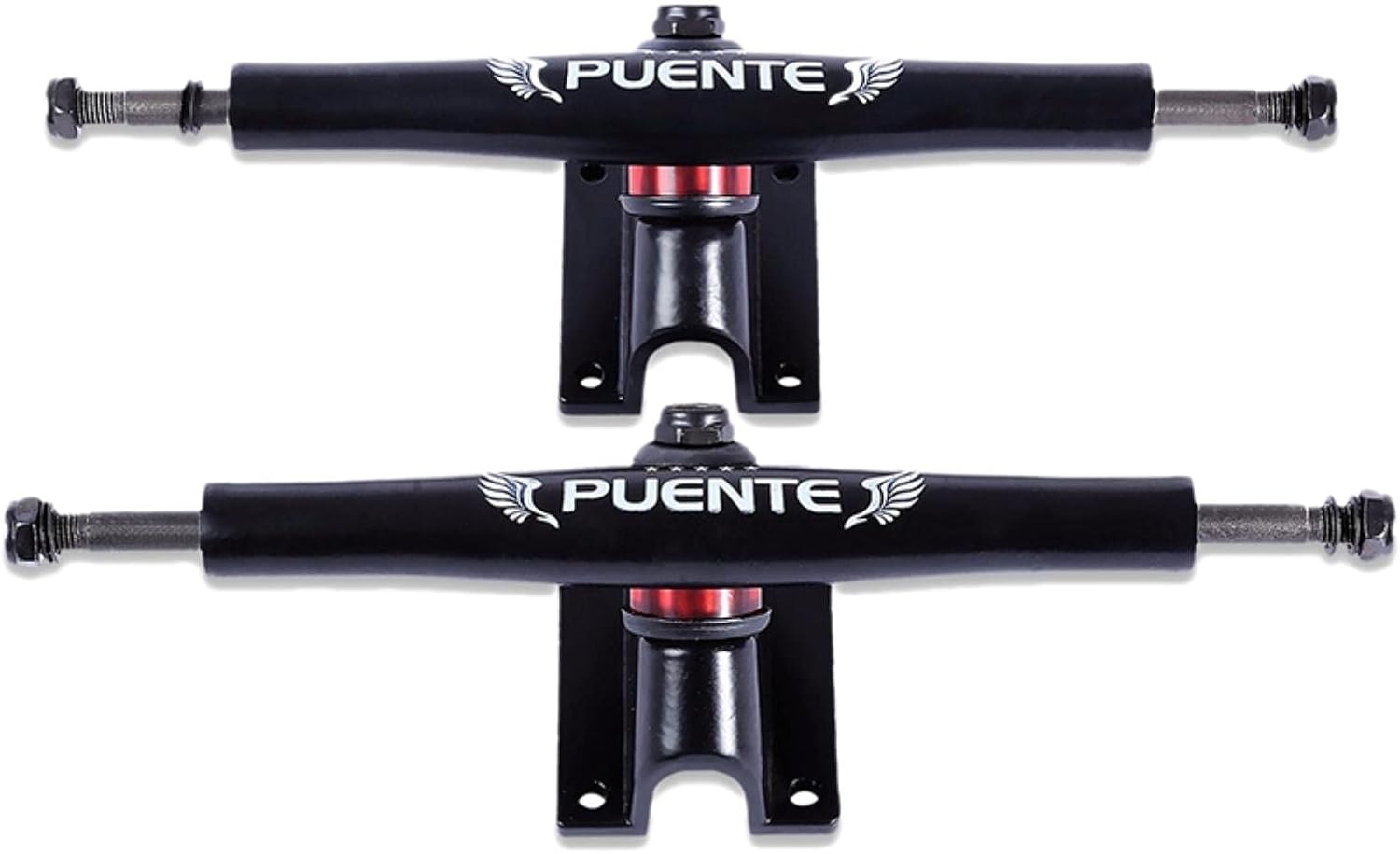 FEBRONG Skateboard Accessories 2Pcs Generic 7 Inch Bracket Truck Shock Resistant Trucks Parts-Black