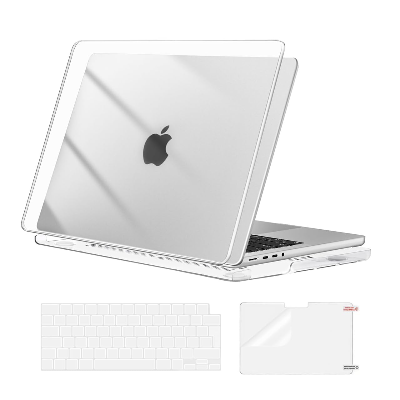 MOSISO Custodia Compatibile con MacBook Pro 14 Cover 2026 2025 2024-2021 M5 A3427 A3426 A3434 M4 A3112 A3185 A3401 M3 A2918 A2992 M2 A2779 M1 A2442, Case&Copritastiera&Pellicola, Cristallino
