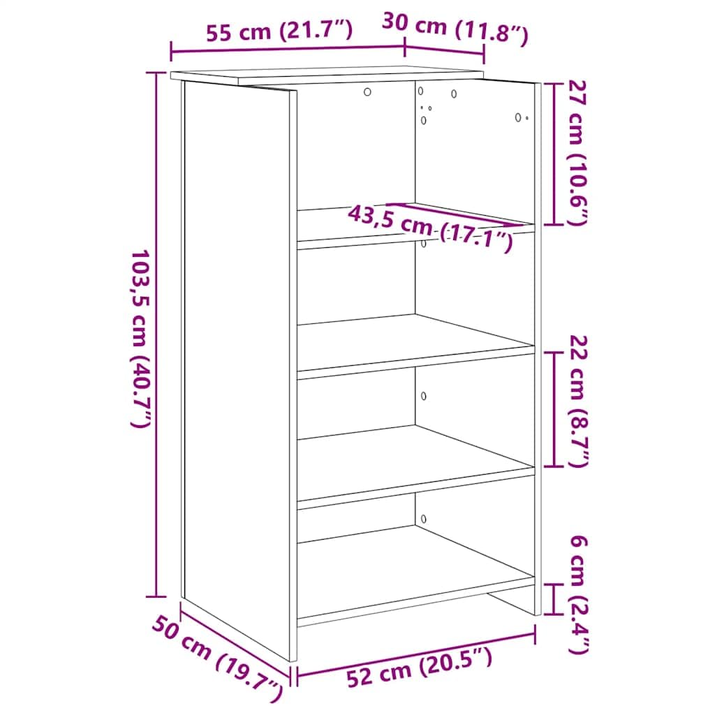 Hommdiy Empfangstheke Weiß 55x50x103,5 cm Kassentheke Holzwerkstoff
