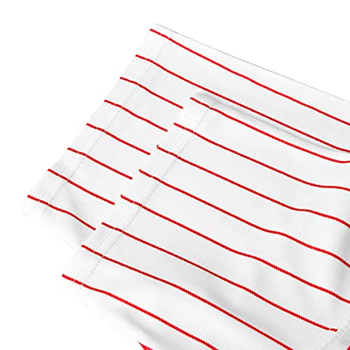 Blank Baseball Button Down Jersey Plain Short Sleeve Hipster Hip Hop T Shirts Jersey (Xx-Large, Red-Stripe) #TOP4