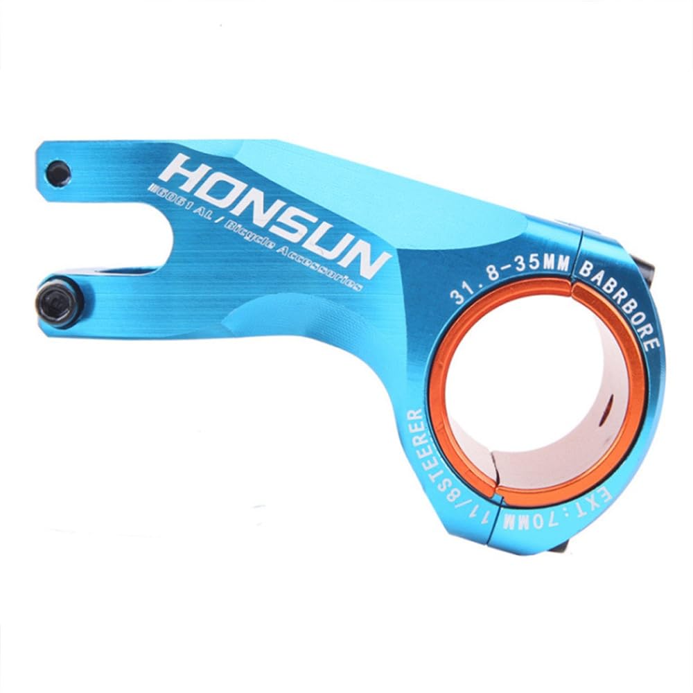 BBxunsless Fahrrad-CNC-Vorbau, negativ, 17 Grad, 31,8/35 x 70 mm, XC Mountainbike, Aluminiumlegierung, geeignet für XC Mountain/Rennrad (blau) : 