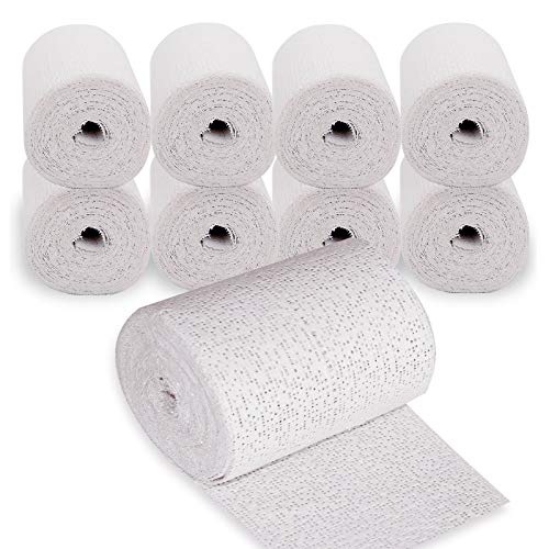 Image of 8 Pack 4'' x180'' Plaster Cloth Rolls, 500 GSM Strip Gauze Bandages | for Craft Projects, Mask Making, Belly Casts, Body Molds