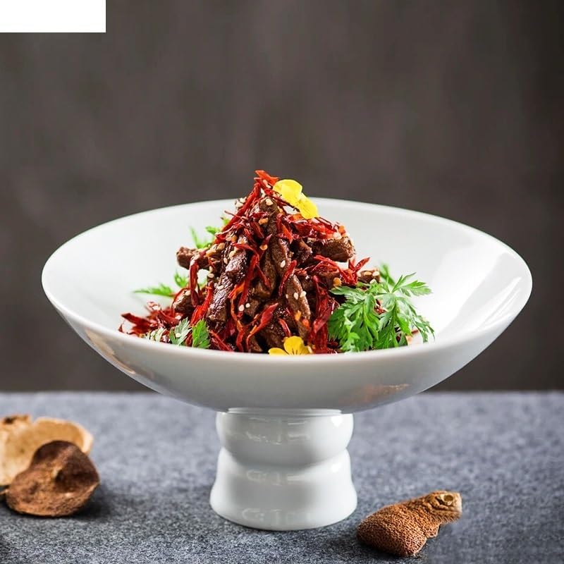 モダンな大型ディナープレート セラミックディナーボウル食器野菜プレート高足フルーツサラダボウルスープ盆地レストランスナックデザートト