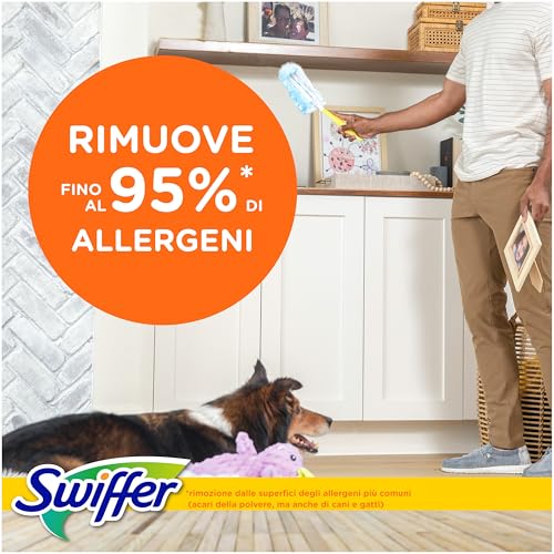 Swiffer Duster Piumini Catturapolvere, 72 Piumini, Cattura e Intrappola Polvere e Sporco, Raggiunge I Punti più Difficili della Casa, Maxi Formato, Scorta per 36 Mesi