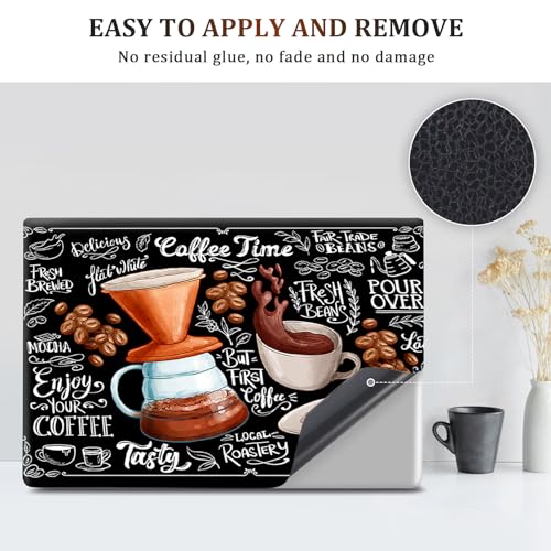 Image of Laptop Notebook Skin Sticker Cover Decal, 12 13 13.3 14 15 15.4 15.6 inch Laptop Vinyl Skin Sticker Cover Art Protector Decal Universal, Coffee Time