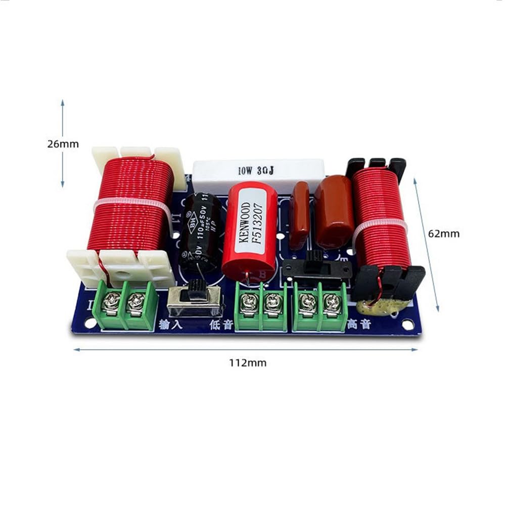 2 Pièces 2 Voies 250 W 2500 Hz-3000 Hz Diviseur de Fréquence DIY Haut-Parleur Filtre Circuit Home Cinéma Basse HiFi Stéréo Audio Crossover Installation Facile