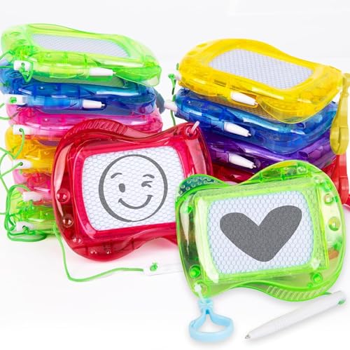 Neuytiky Mini Pizarra de Dibujo Magnética para Niños, 12 Pieza Mini Tablero de Dibujo, Llavero de Tablero Mágico para Niños,boceto borrable y bloc de escritura para niños y niñas, recuerdo de fiesta