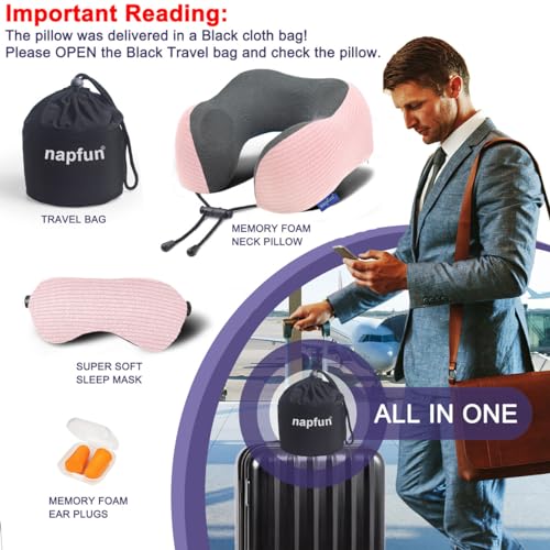 image for napfun Neck Pillow for Traveling, Upgraded Travel Neck Pillow for Airp