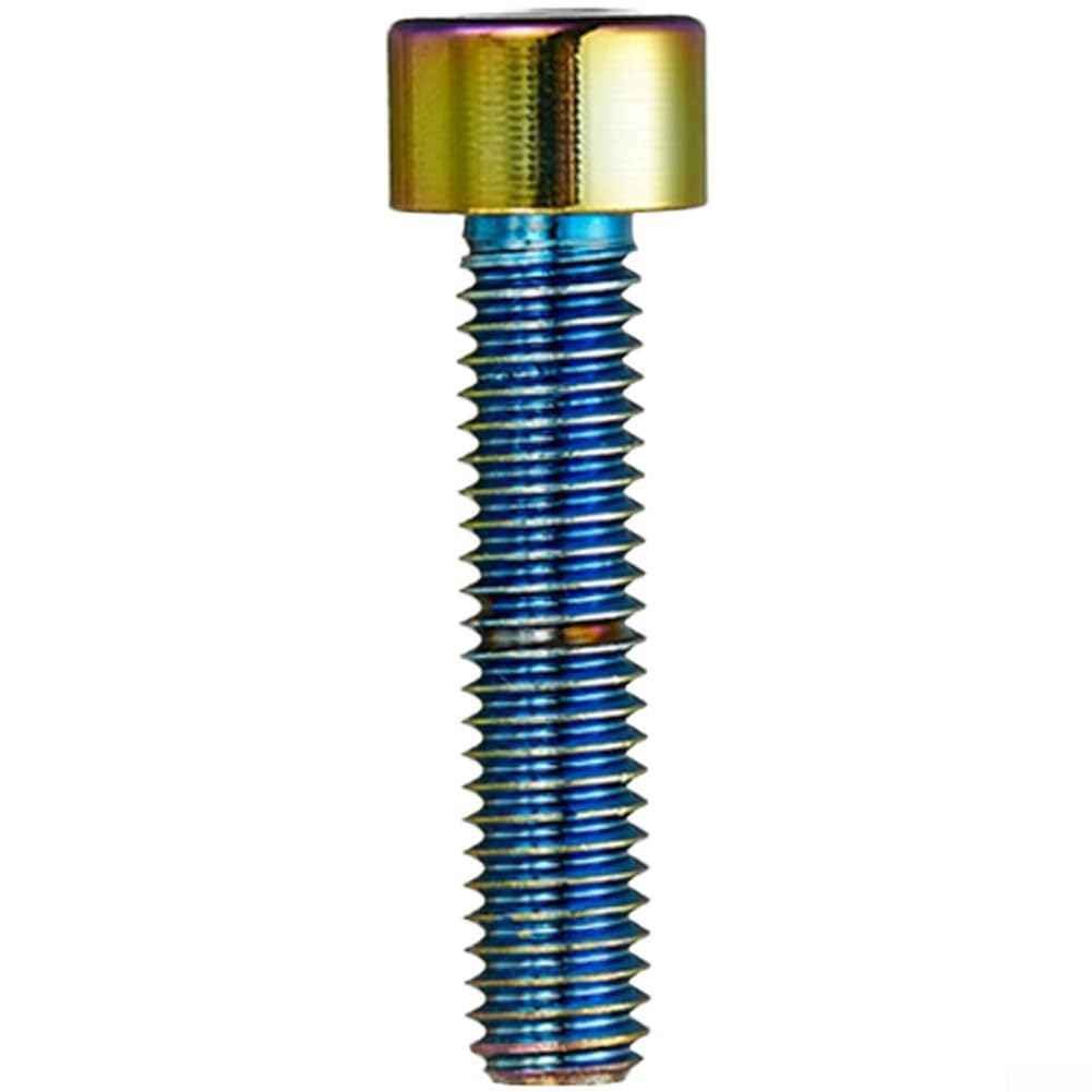Aluminum Alloy CNC Headset Cover Stem Cap for Mountain Road Bike - Electroplated PVD Finish, Secure Fit, 3.2cm Diameter, Multiple Colors Available(Colored screws)