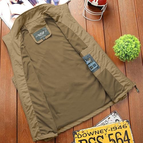 Image of Hixiaohe Mens Lightweight Vest Outerwear Casual Summer Outdoor Travel Vest for Hiking Fishing Golf Photo Work with Pockets