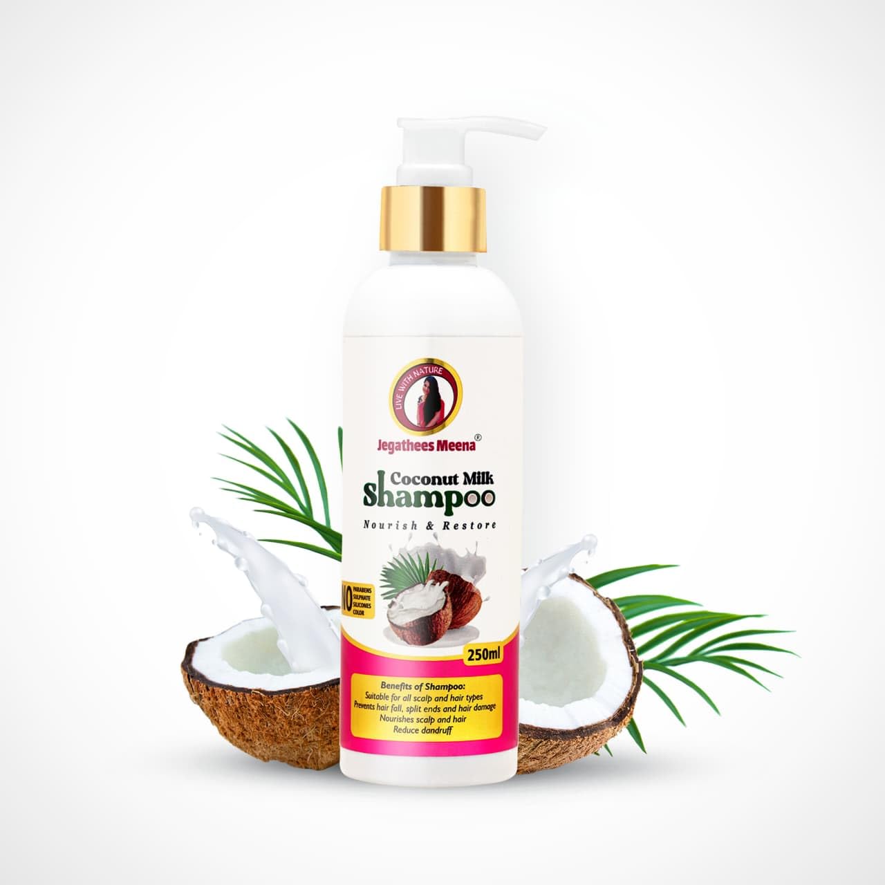 Coconut Milk Shampoo, Nourish & Restore, No Parabens, No Sulphates, No Silicones, All Hair Types, 250ml-image-37