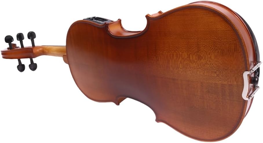Vetimobato 16.5 Inch 5-String Electric Viola - FCGDA Tuning Electric Acoustic Viola for Students, Adults, Professional - Handmade Maple & Spruce Body with Ebony Fittings, Case, Bow (Black)
