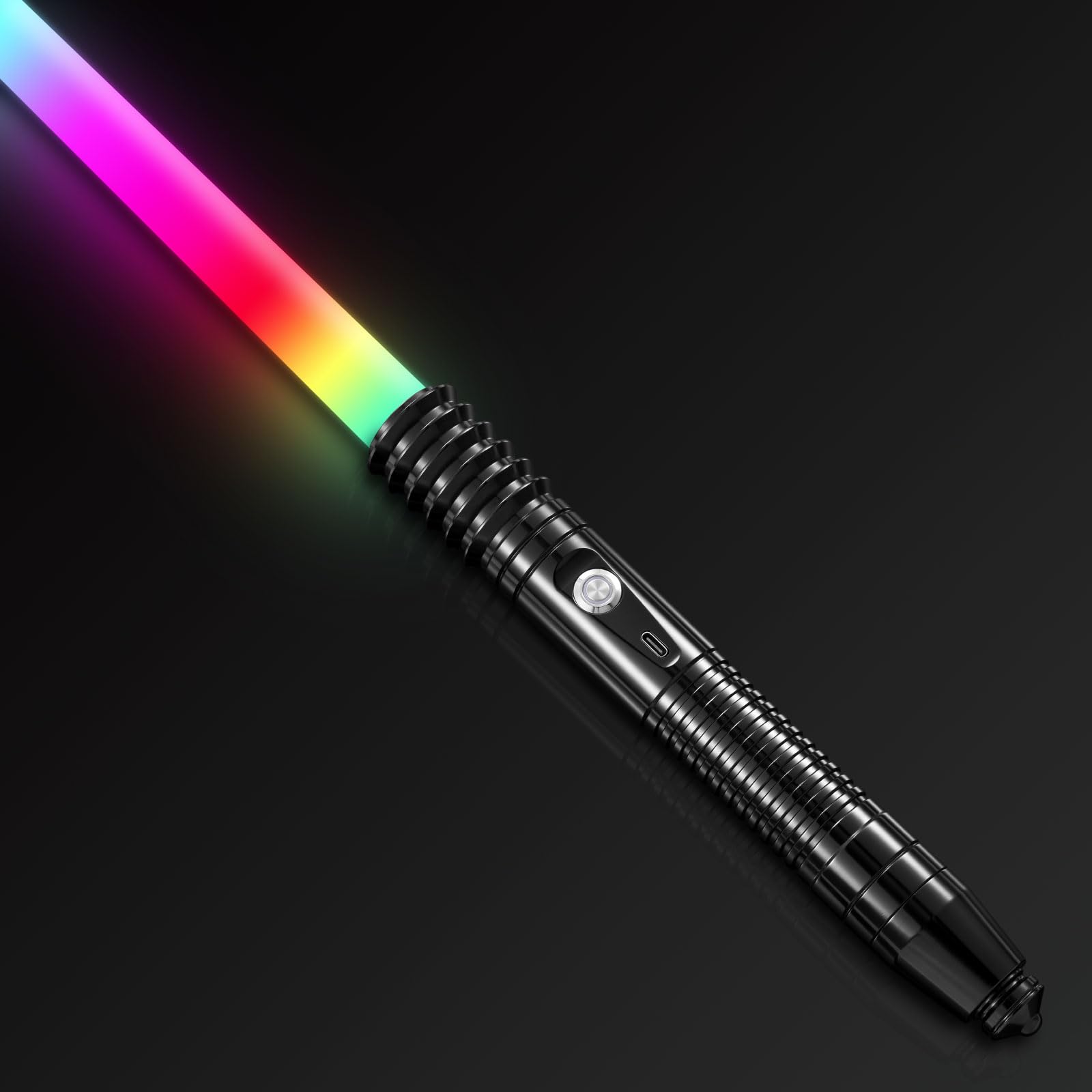 Homsky Lightsaber for Kids Adults, Pixel Lightsaber with 11 Light Effects & 11 SoundFonts, USB Rechargeable Metal Hilt Real Lightsaber for Halloween Cosplay Birthday Gift