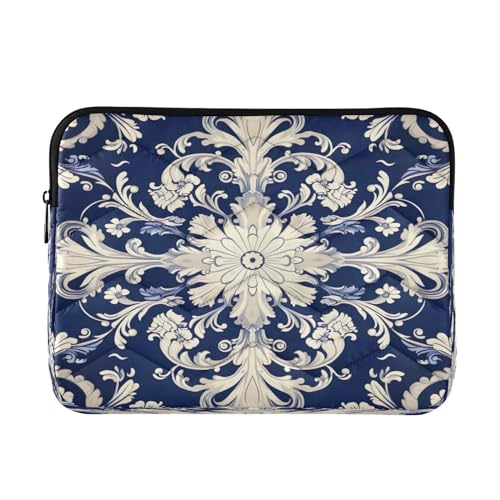 Funda para portátil azul damasco barroco 13-14 pulg miniatura 1