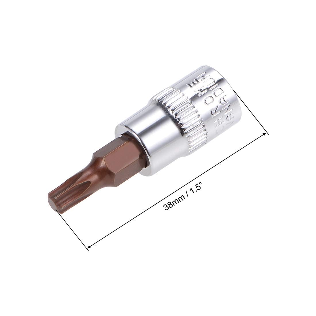 TOP-VIGOR 5Pcs Torx Bit Socket, 1/4" Drive X T20 CR-V Key