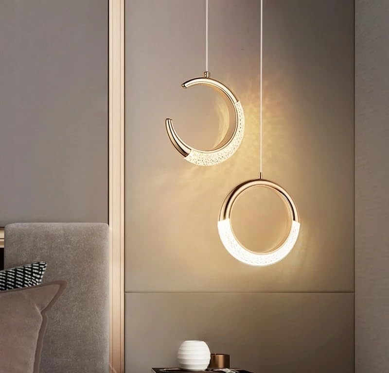 Lustre plafonnier acrylique de lune LED moderne pour intérieur chic