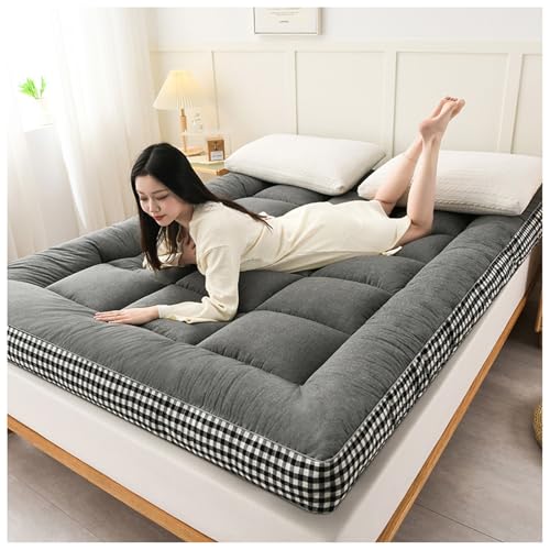 MRVAKDYDI Matelas Japonais, Matelas futon Japonais Tatami, Matelas de Couchage, lit d'appoint, Multicolore, Plusieurs Tailles(Grey,90x190cm)