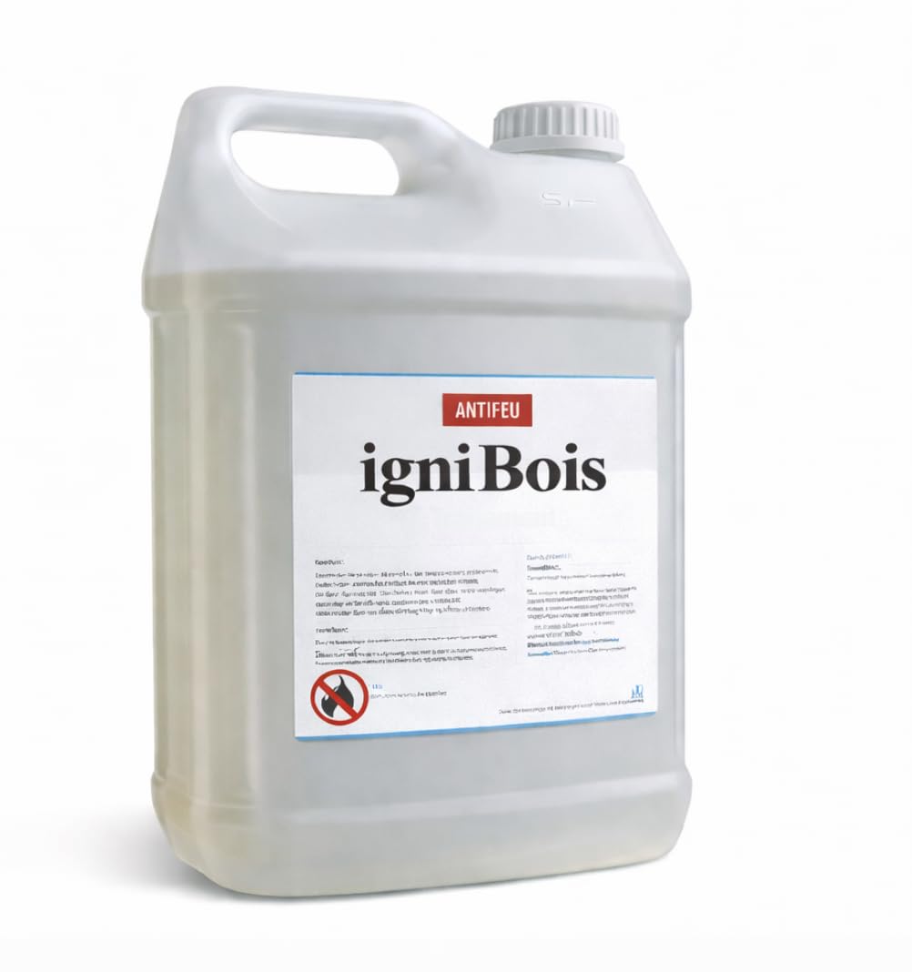Bidon Ignifuge Bois M1 – Traitement Anti-feu Bois 5 L avec pulvérisateur – Protège Jusqu’à 28,5 m² – Fabrication française - Antifeu Discount