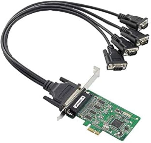 MOXA CP-104EL-A-DB9M 4 Port PCIe Board, w/ DB9M Cable, RS-232, Low Profile
