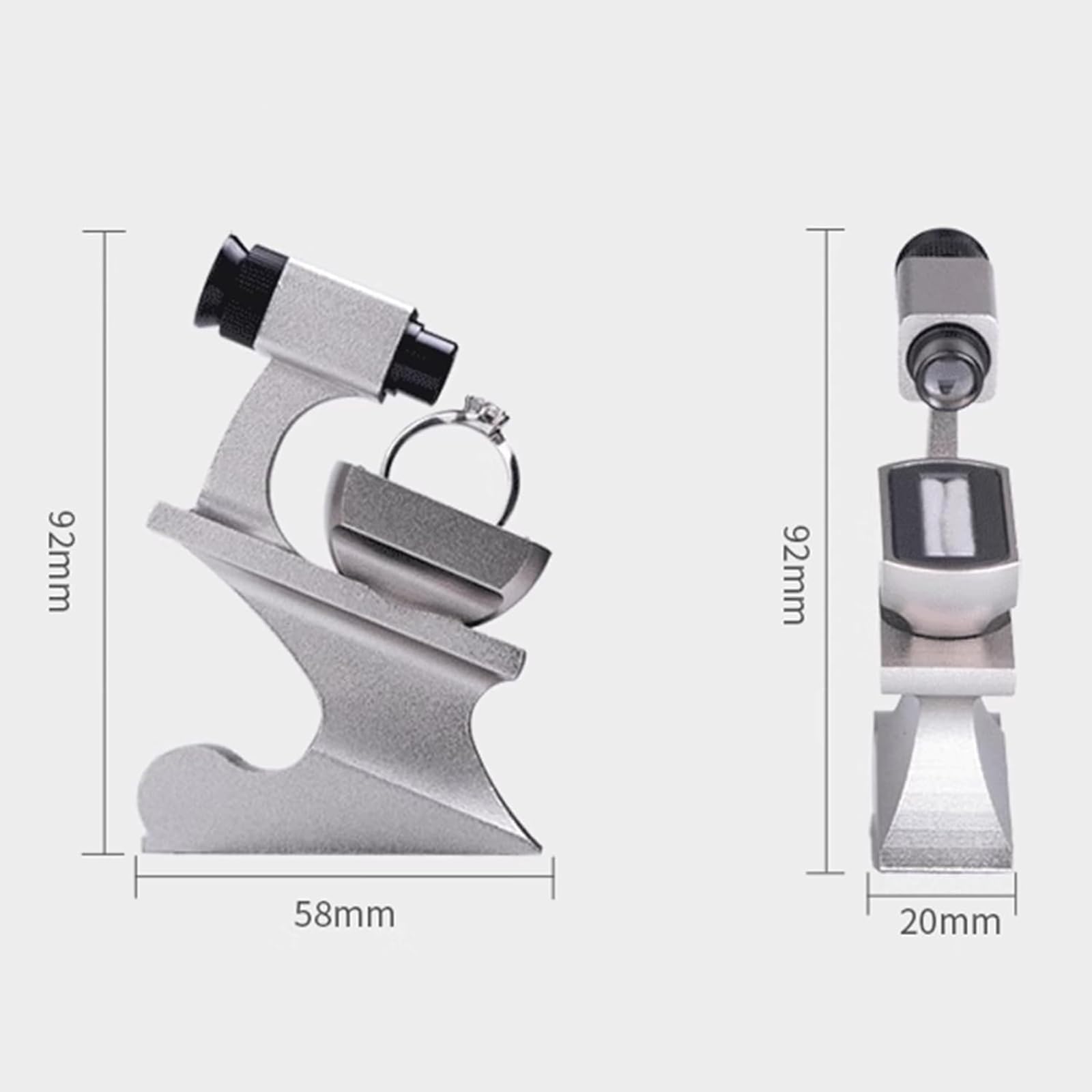 10X Visualizzatore Di Cinture Di Diamanti, Visualizzatore Compatto Per Iscrizioni Laser Di Diamanti Con Combinazione Di 3 Lenti, Messa a Fuoco Regolabile E Supporto Per Anello Rotante a 360°, L