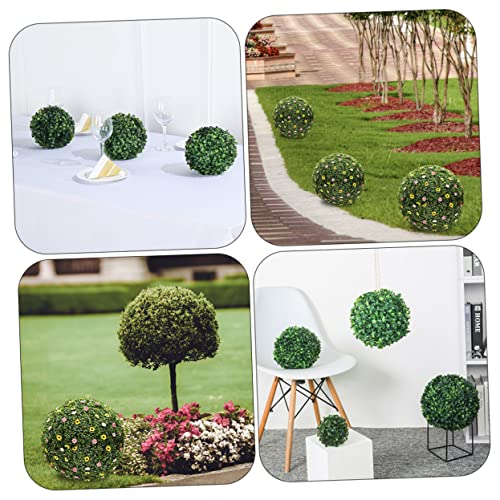 STOBAZA 2pcs Flower Arrangement Moss Balls Flower Decor Boxwood Ball Frame Topiary Tree Frame Grass Support 3D Wreath Orbs Circle Forms Hanging Grass Plastic Wedding Eucalyptus