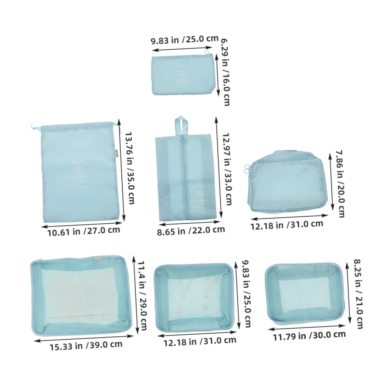 14pezzi Cubi per Imballaggio Compressione da Viaggio Set per Imballaggio Leggero e Salvaspazio Organizzatori per Valigie Scomparti per Vestiti e Articoli da Toeletta