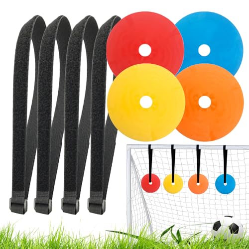 CHSEEO But de Foot Enfant Exterieur, Cibles de But – 4 Disques de Cible et 4 Sangles RéGlables de 60 cm pour Cage de Foot Pliable, Équipement...