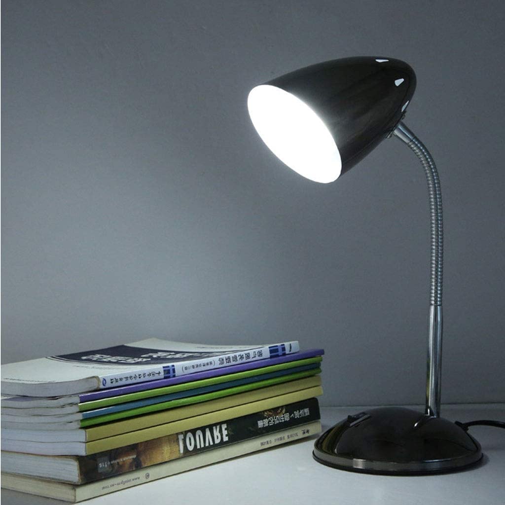 Lampa Biurkowa do Domowego Metalowa Lampa Biurkowa Elastyczne Lampy Biurkowe Z Gęsią Szyją Pielęgnacyjne Studyjne Do Sypialni I Biura Stołowa Czytania Lampa Stołowa do Czytania(Black)