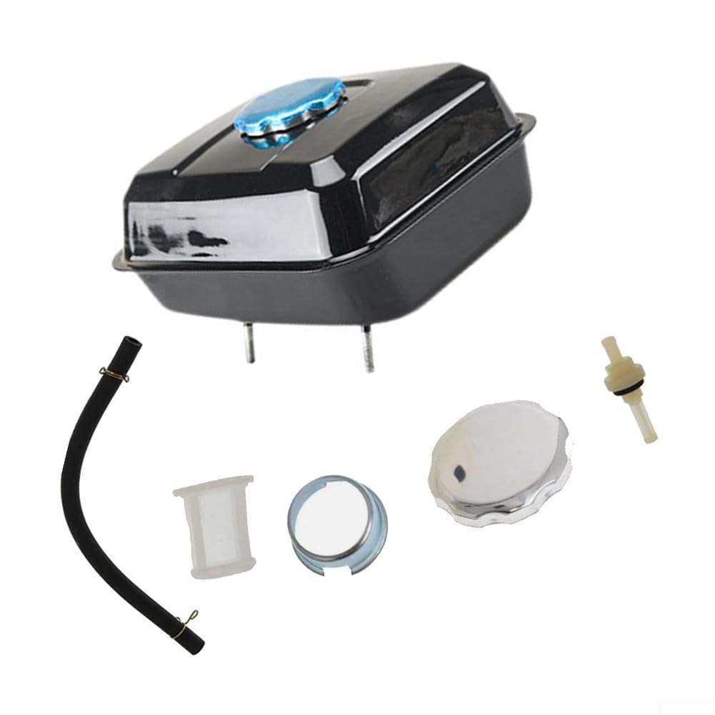 Kraftstofftank-Baugruppe für Honda GX140 für GX160 für GX200 Motoren, 3,6 l Eisengastank mit Kappe und Filter, rotes Ersatzteil (schwarz)