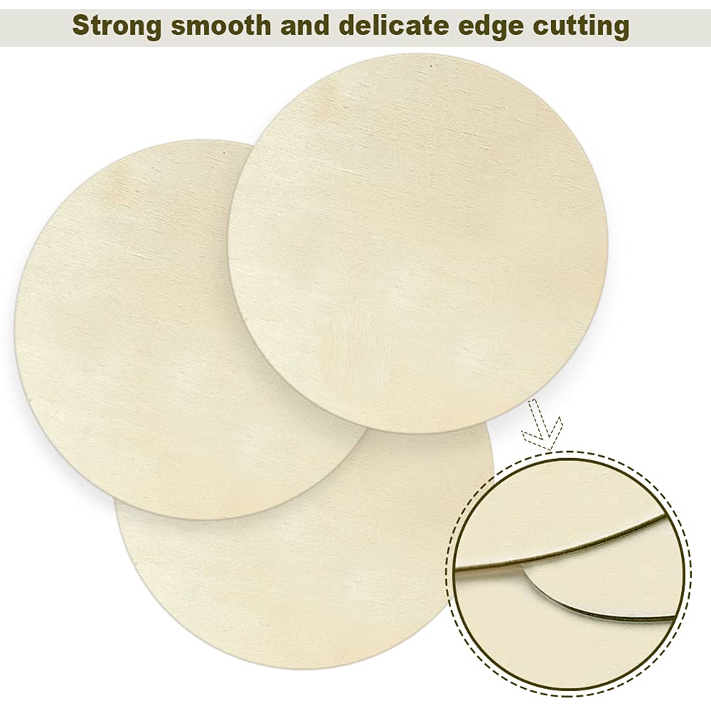 YZROHYI 50 houten stukken plaatjes, ronde schijven 30 mm, kleine houten plankje voor knutselen, ronde cirkels, natuurlijk hout, mini-boomschijven, decoratie
