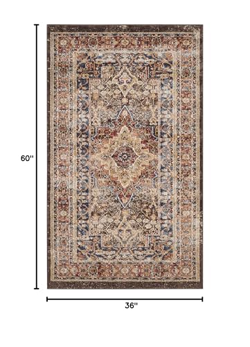 Tapete decorativo SAFAVIEH 3' x 5' Brown Rust miniatura 2