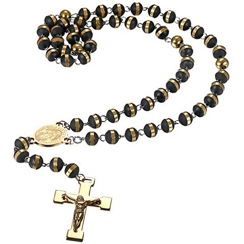 OIDEA Collar Hombre Mujer con Colgante Cruz de Jesucristo Cover