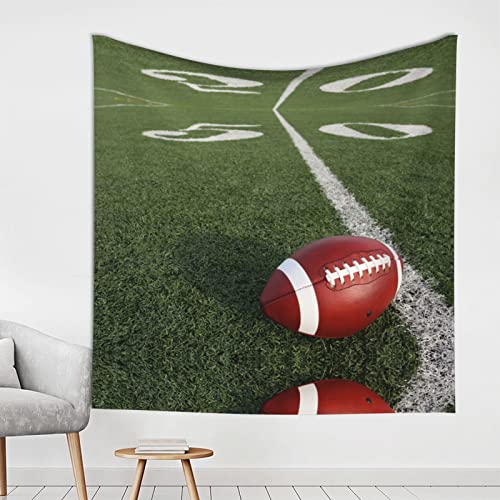 Tapisserie murale football marron Evealyn : camoufler un mur abime avec style